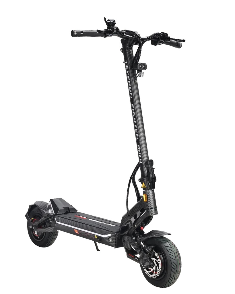 Teverun Fighter Mini v4 52V 25Ah with Bosch motor +fast charger +GPS +NFC green and red badges +carbon +self sealing tyre + adjustable hydraulic suspension