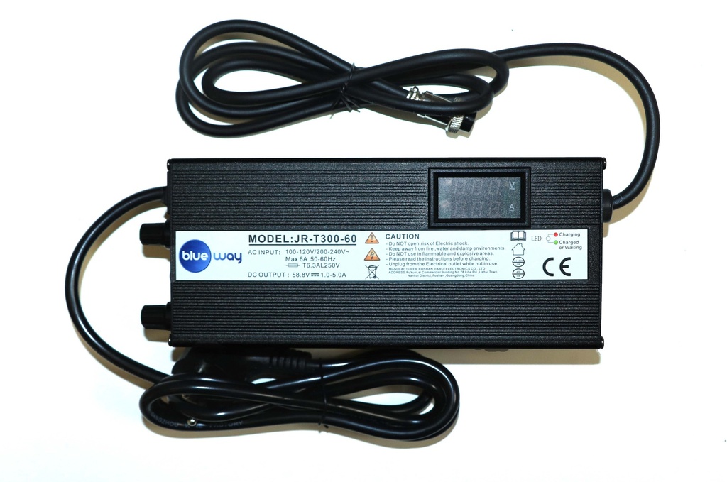 Fast Charger BLUE WAY (Cargador rapido) 72V 5A (84V max.) Minimotors Connector : GX16-3